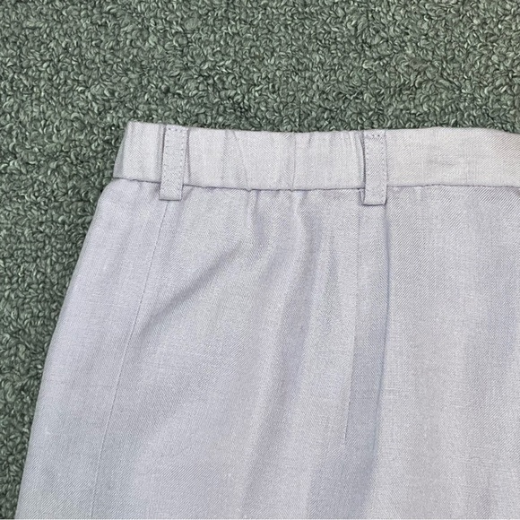 Vintage Talbots Pleated Linen Rayon A Line Skirt Size 12 Purple Lined Front Zip - Picture 12 of 12